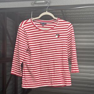 Tommy Hilfiger Red and White Striped Tee